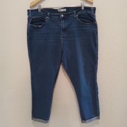 Women's Levi Strauss Signature Heritage Blue Denim Jeans - Size 18