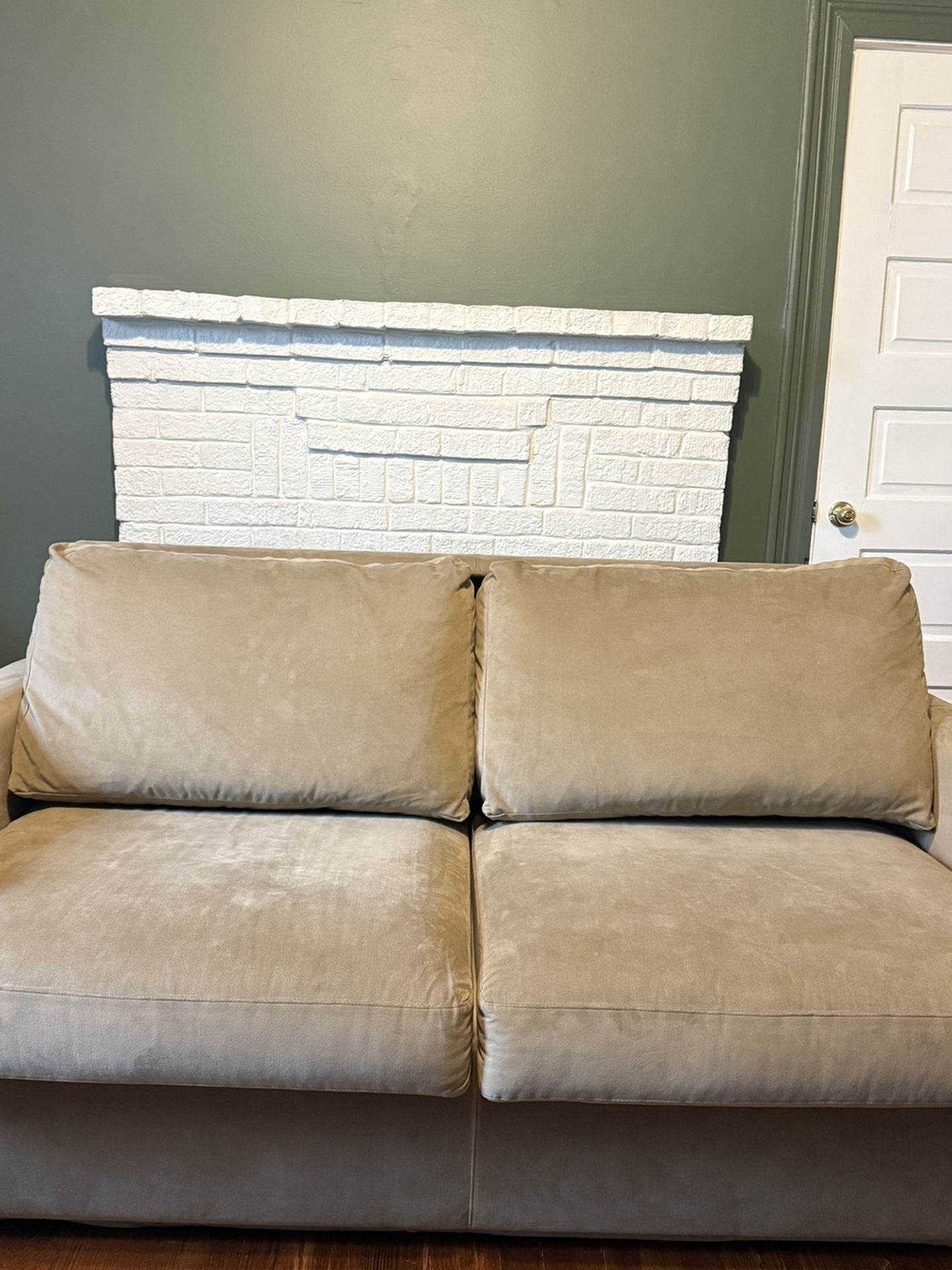 Plush Suede Sleeper Sofa