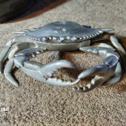 ANTIQUE Cast Aluminum Inkwell CRAB (circa 1900)