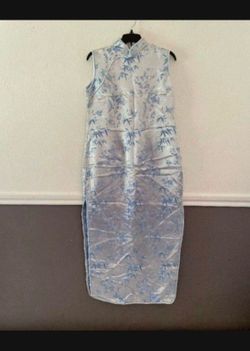 Asian Silk Cheongsam Maxi Dress Size Medium