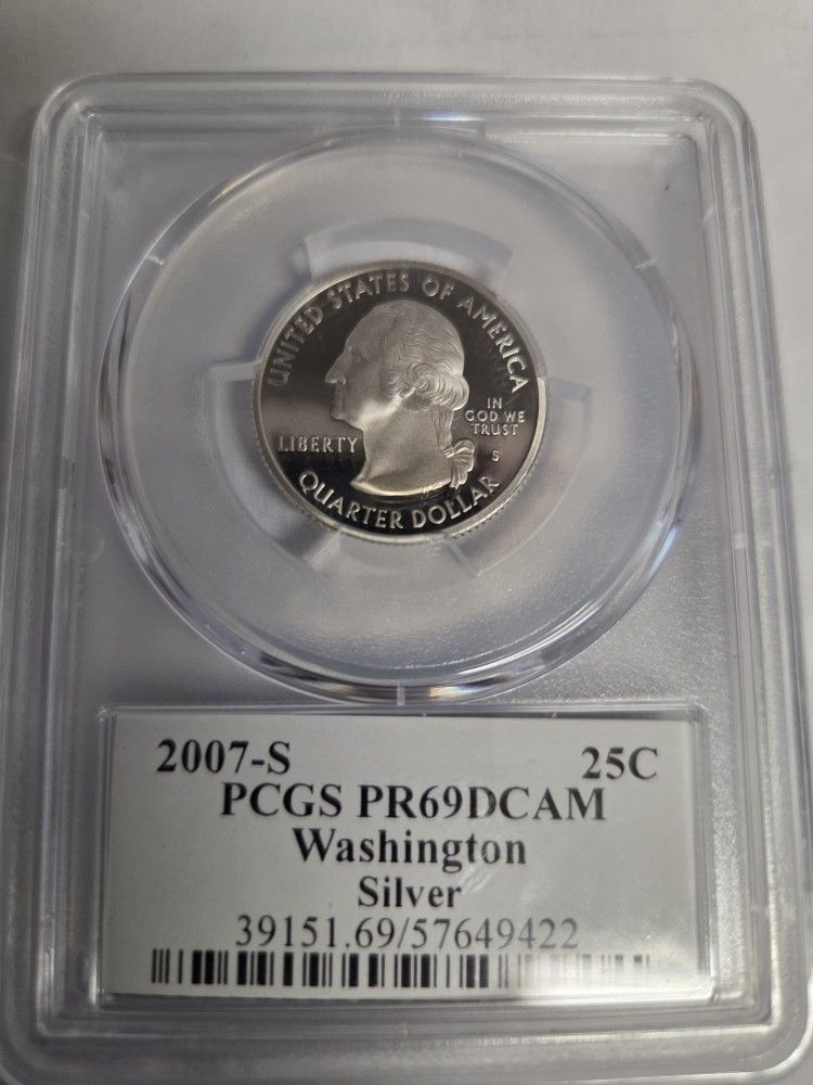 2007 S Silver Washington Pr69 Graded