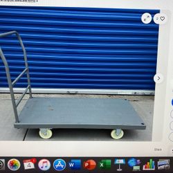 Steel Platform Push Flat Cart 2000 Pound Capacity 