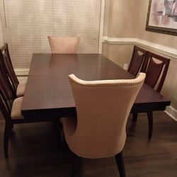 Dining Room Table, Chairs And Sideboard Cabinet 