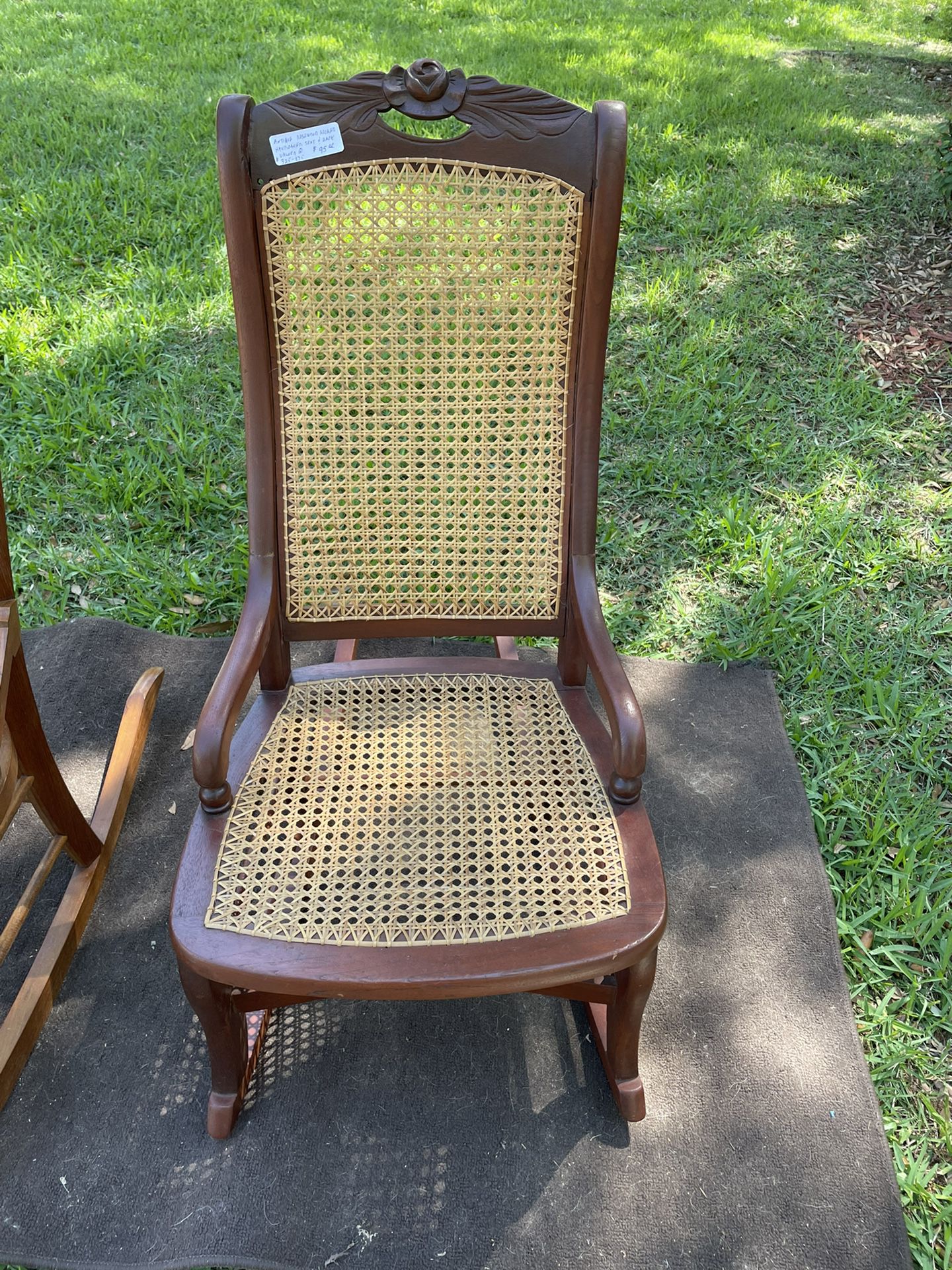Antique Cane Chair Rocking Chair 
