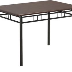 Mainstays Louise Traditional Wood & Metal Dining Table, Deep Walnut
