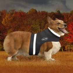 Corky's Collars See-Me Half Dog Vest X Small Black Silver Stripes

