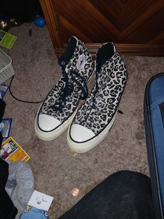 Leopard Print Converse Size 9.5