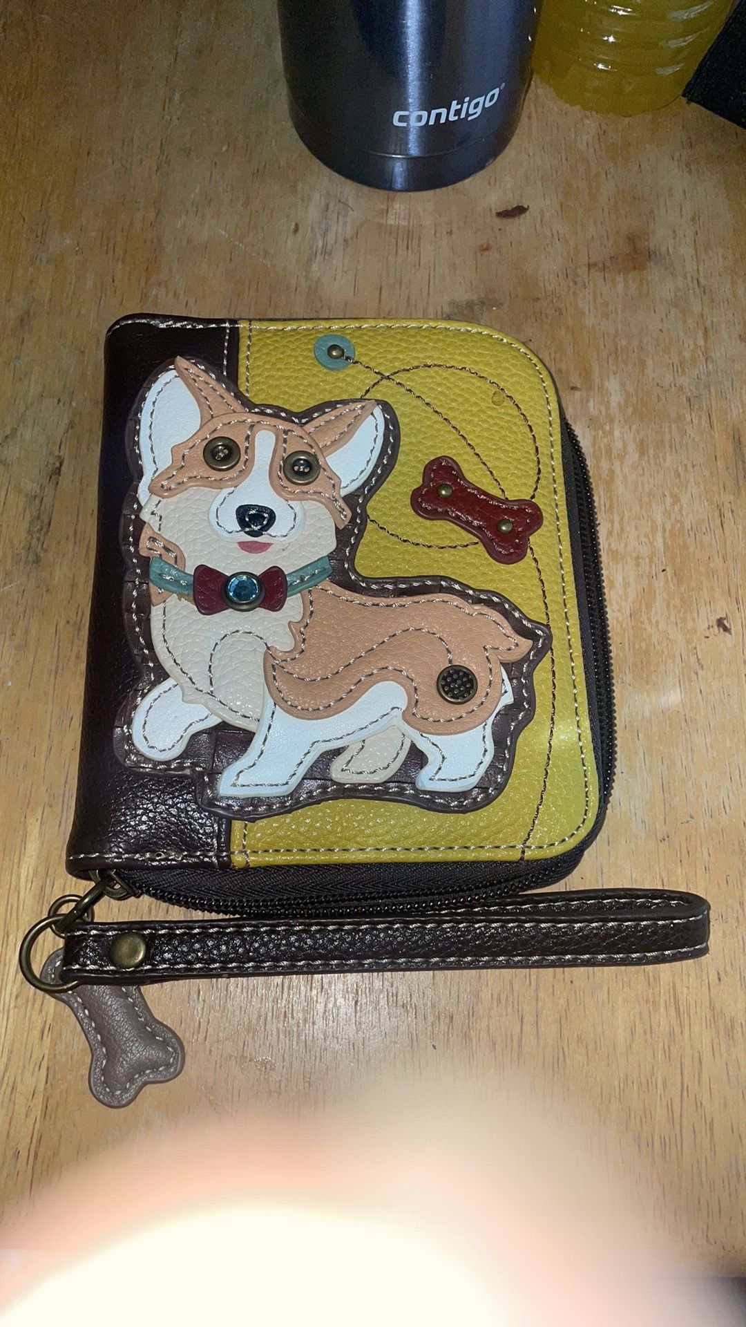 Chala Handbags Faux Leather Whimsical Sea Turtle Zip Around Wristlet Wallet