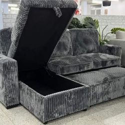 Sleeper Sectional Sofa Pull Out Bed Corduroy Couch Bed