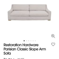 Restoration Hardware Loveseat Sofa White Linen