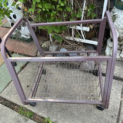 Bird Cage Stand With Tray On Wheels