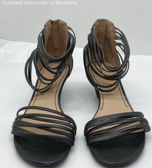 Black Leather Heels- Nicole
