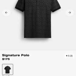 Coach Signature Polo – Black – Size Large