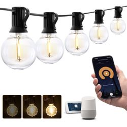 Patio Outdoor Smart String Lights 50ft Long 