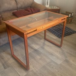 VINTAGE Glass Workplace/craft Table 