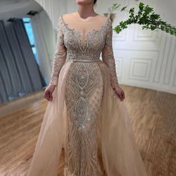 BRAND NEW FORMAL GOWN CARAMEL NUDE 