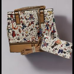 White carnival handbag & Wristlet 