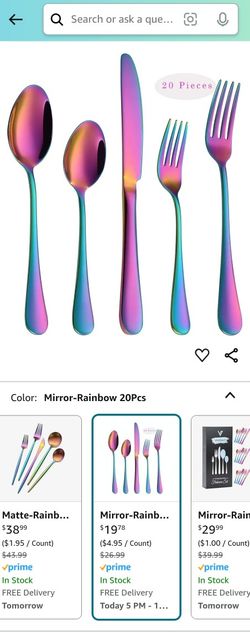 Stainless Steel Colorful Utensils
Set of 20