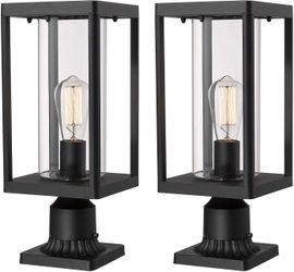 Beionxii Outdoor Post Lantern, 20inch Large Modern Lamp Post Light Fixture 2 pk