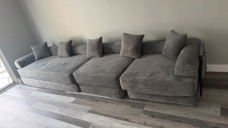 106” Grey Sleeper Sofa Bed