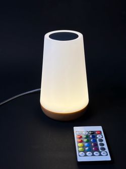THAUSDAS Dimmable Touch Night Light Lamp with 5 Brightness, 13 RGB Colors for Bedroom Table Bedside