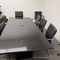 Granite conference table with chairs
