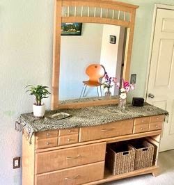 L ight Wood with Attached Mirror – Great Storage Unit