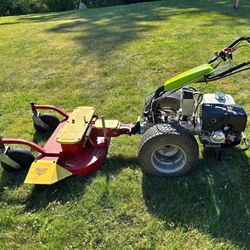 Grillo-G107D-Walk-Behind-Tractor-Mower plus-Rototiller-Dozer-Blade-Power-Barrow