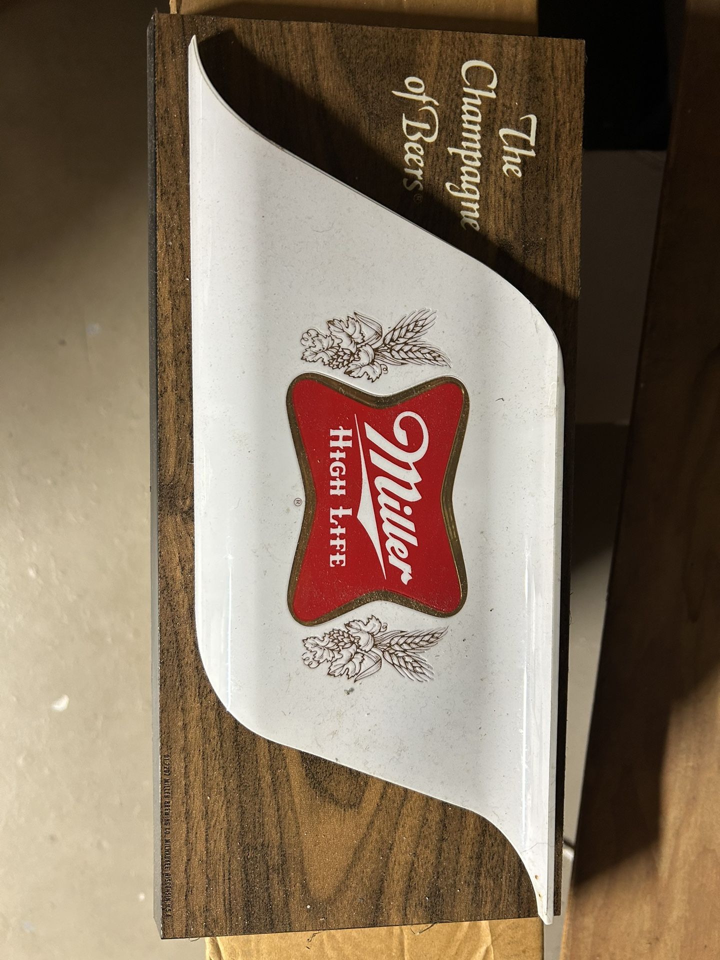 Vintage Miller High Life Bar Signage