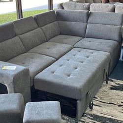 Grey Sofa Sleeper Sectional With Storage 
