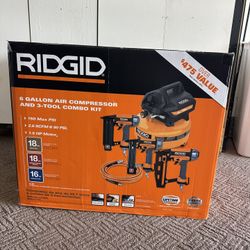 RIDGID 6-Gallon Air Compressor & 3-Tool Combo Kit – Brand New