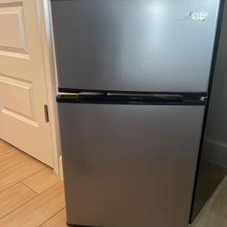 Arctic King 3.2 Cu ft Two Door Mini Fridge with Freezer, Stainless Steel, E-Star