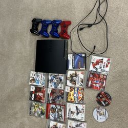 PlayStation three in perfect condition with lots of games and comes with its wires and chargers