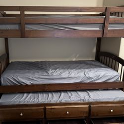 bunk beds with trundle and drawers