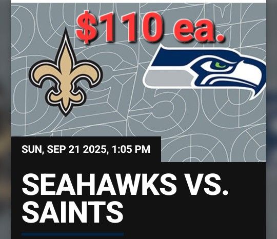Seattle Seahawks Vs New Orleans Saints