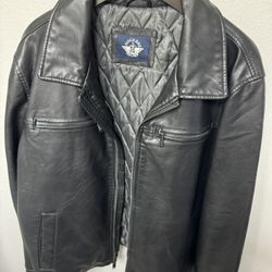 New Dockers Leather Jacket Size Large Black Color
