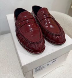 Saint Laurent Glazed Eel Chunky Le Loafer Penny Slippers