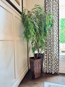 6.5’ Artificial Willow Tree with Decorative Planter