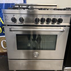 BERTAZZONI 30”WIDE GAS RANGE STOVE IN STAINLESS STEEL