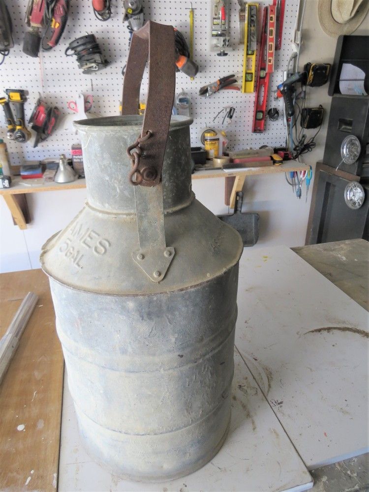 Antique Vintage 5 Gallon Ames Oil Can