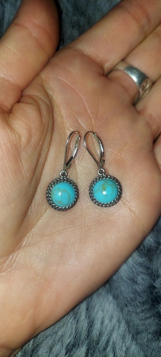 925 Turquoise Sterling Silver Earrings 