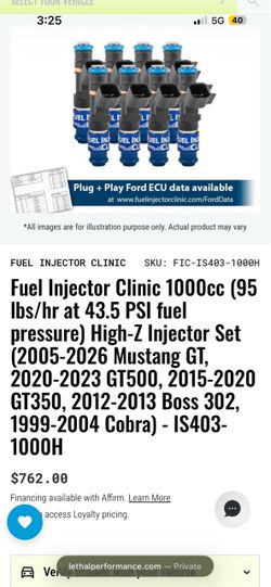 FIC 1000cc high z injectors mustang