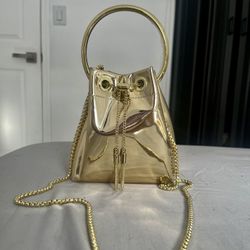2023 New Women Gold Metallic Handbag Purse (Retail $350)