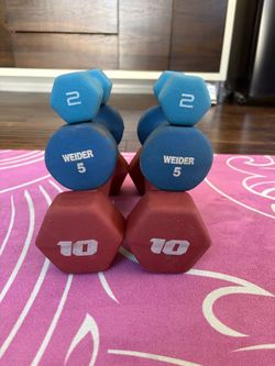 34lb Coated Dumbbell Set - 2, 5 & 10 LB Pairs