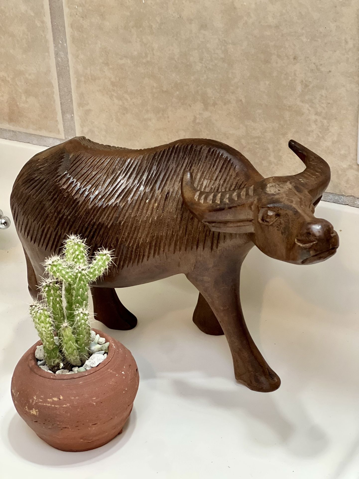 Hand carved Wooden Water Buffalo