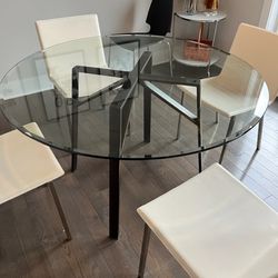 Glass dining table (48 Inch - No Chairs)