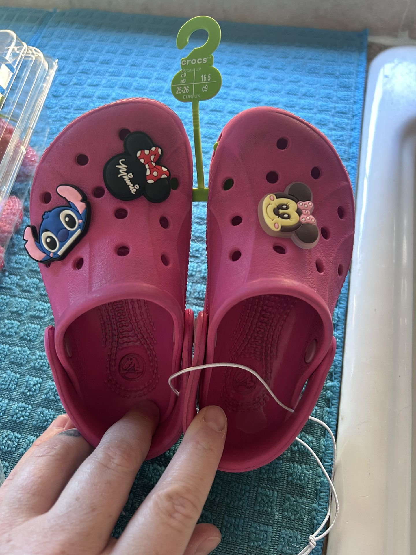 Hot Pink Toddler Crocs 8/9