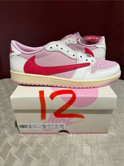 MENS SIZE 12 NIKE JORDAN 1 LOW TRAVIS SCOTT TROPICAL PINK