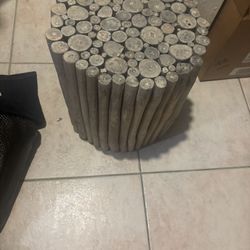 Tree End Table Side Table Bark Sticks Coffee Table Round Kargo 