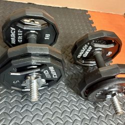Set of Standard Cast Iron Adjustable Dumbbells * Marcy. Pairs of 10s and 5s